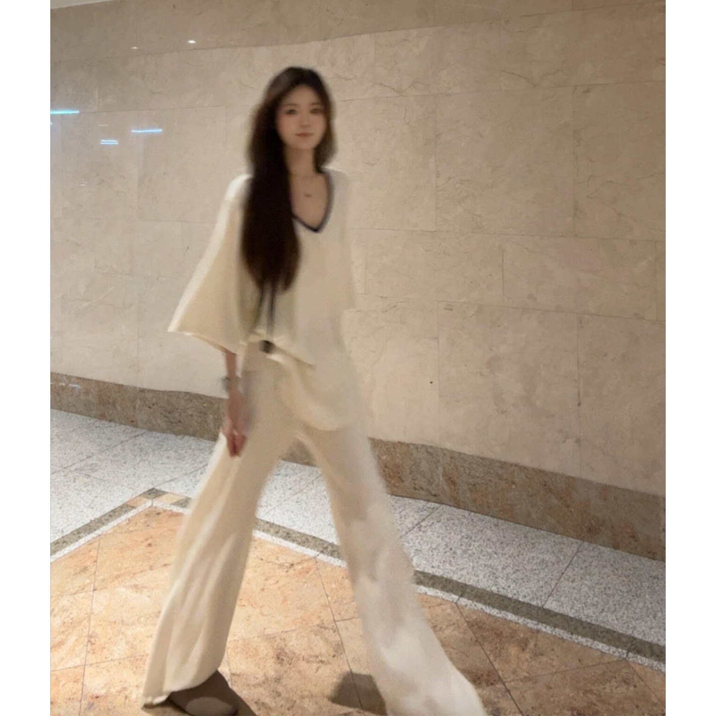 老钱风时尚运动套装女春夏款韩系高级感慵懒宽松短袖阔腿裤两件套