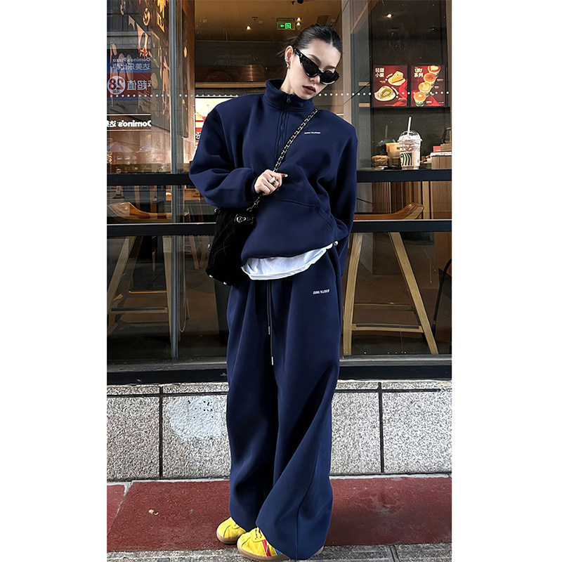 运动套装女2026秋冬新款慵懒风宽松时尚减龄休闲卫衣阔腿裤两件套,女装/女士精品,休闲运动套装,淘宝优惠券,粉丝福利购,淘宝优惠卷