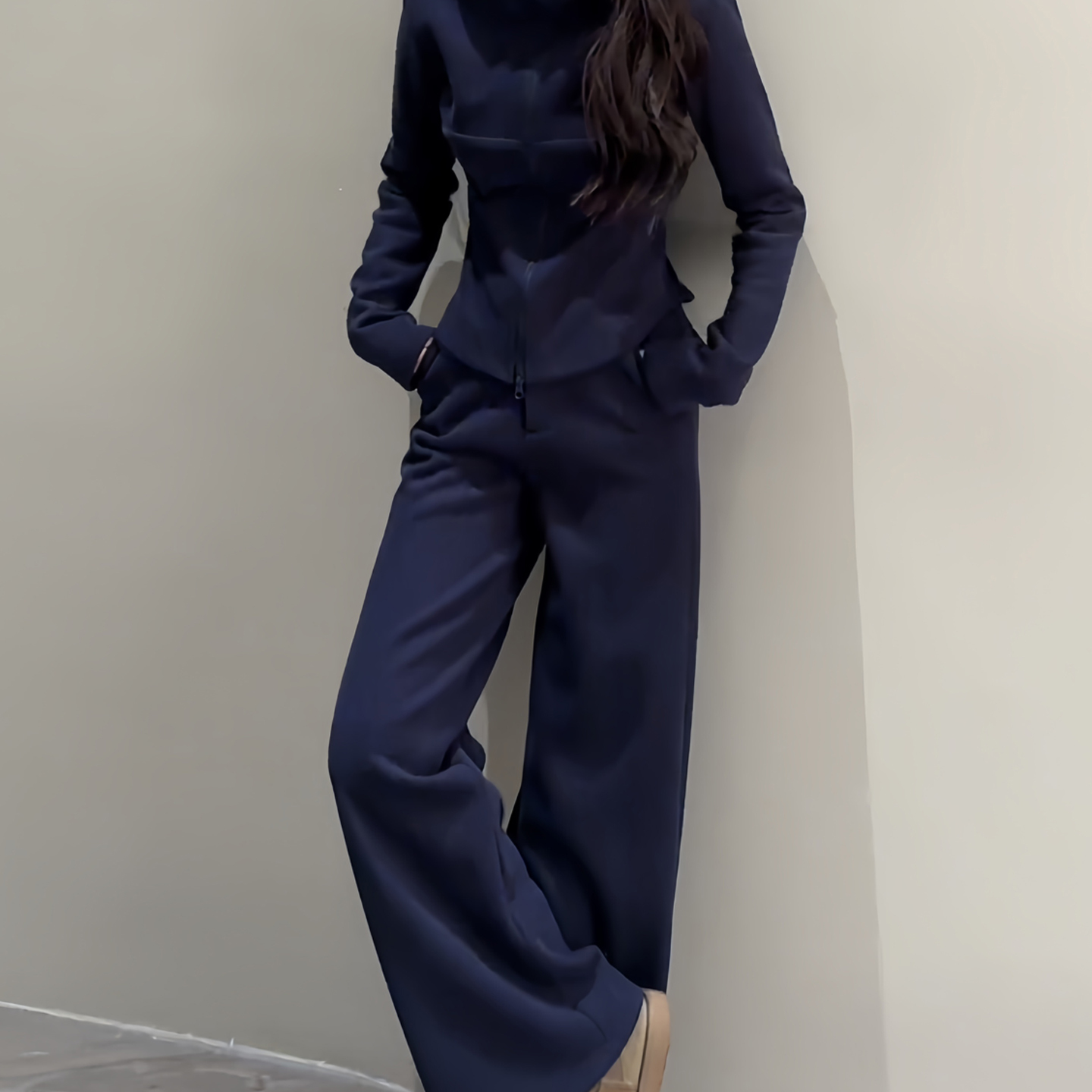 韩版高级感修身显瘦运动服两件套