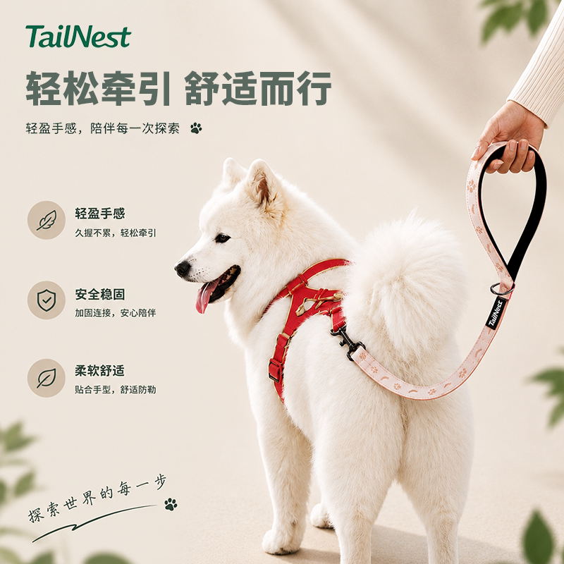 TailNest猫狗牵引绳轻盈舒适安全