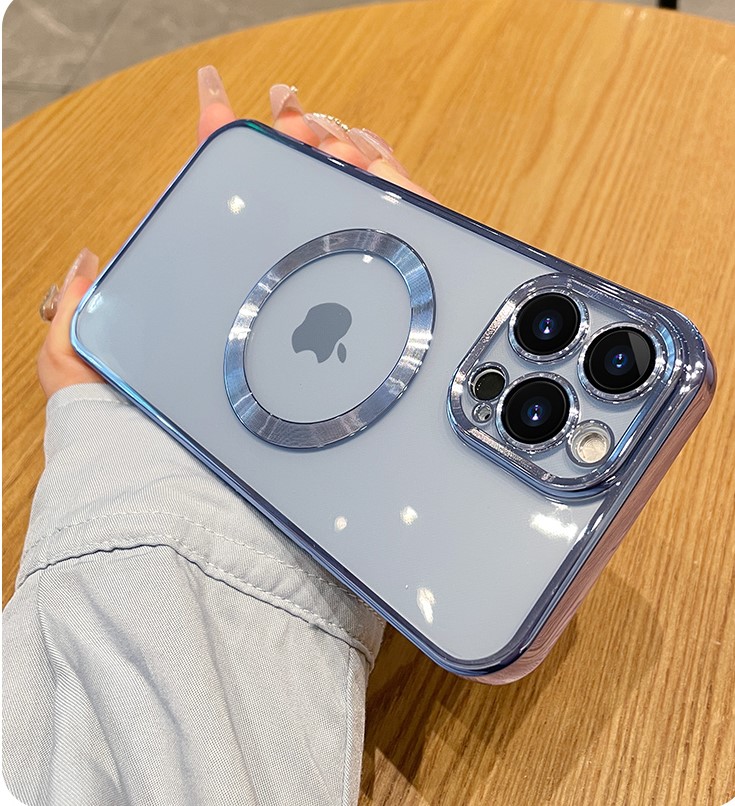 适用车载可磁吸无线充电苹果15promax手机壳16新款iPhone14自带镜头膜13pro透明电镀12全包镜头11简约男女款