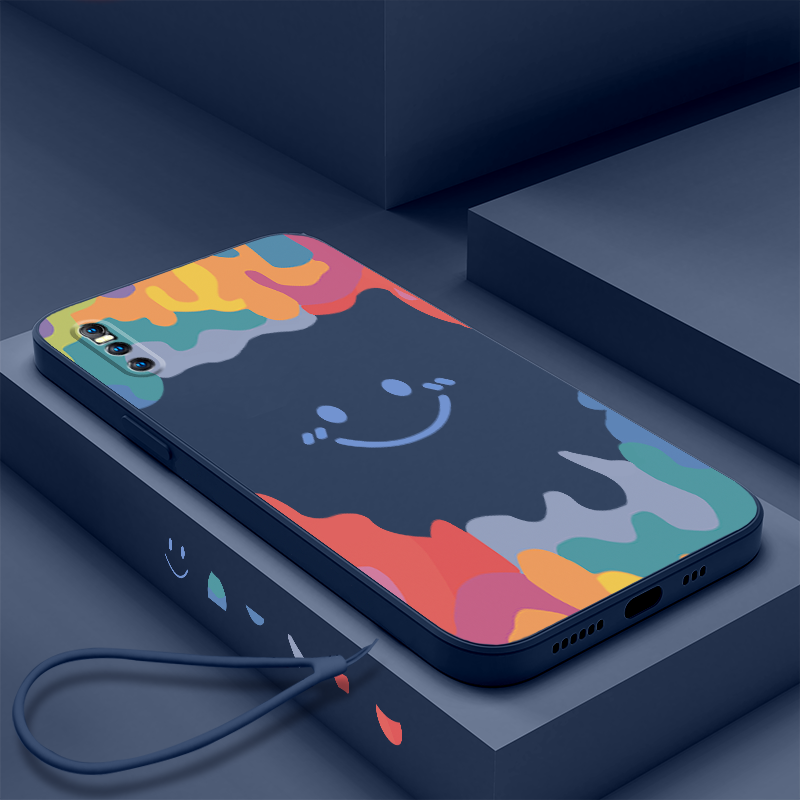 适用彩色笑脸vivox27手机壳液态步步高X30pro创意直边x27pro全包镜头X27PRO硅胶por防摔保护套网红男女款软壳