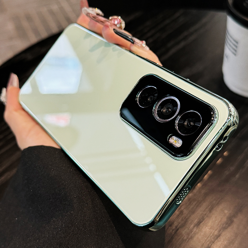 适用opporeno12手机壳新款冰晶Reno11pro镜面玻璃reno12pro散热全包RENO11防摔高级感5g男硅胶女潮por保护套