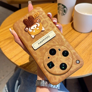 适用oppofindx8手机壳新款卡通刺绣猫Findx7Ultra潮流豹纹皮质Findx6素皮外壳5g带支架FindX8S+防摔保护套女