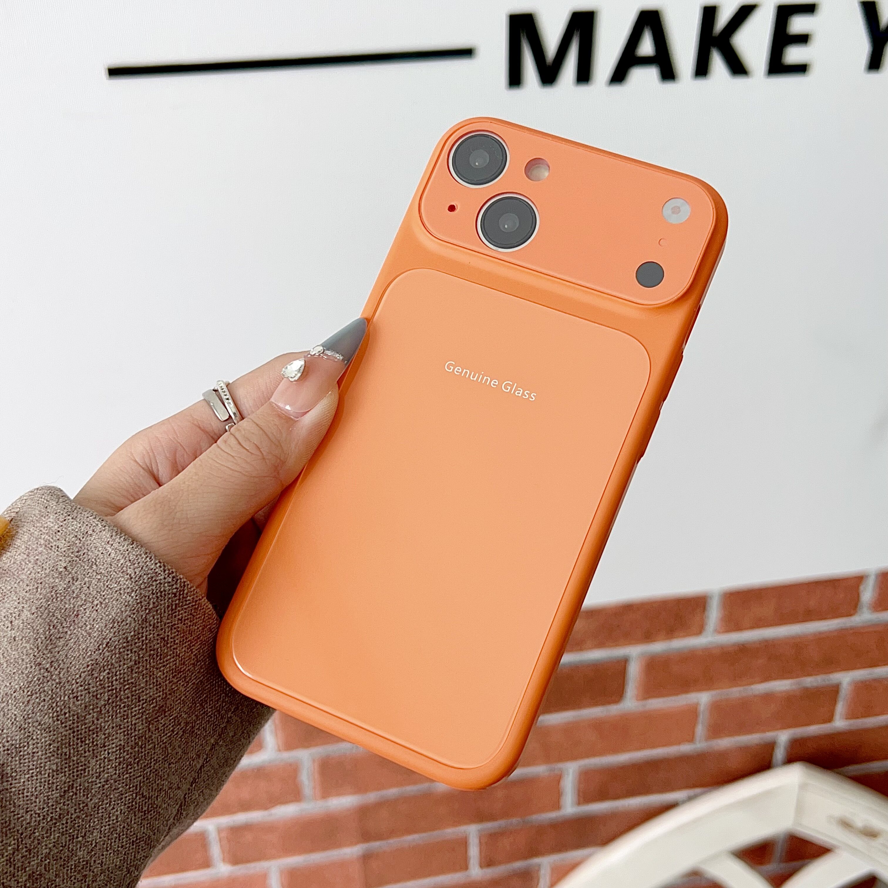 ins马卡龙玻璃秒变大视窗适用苹果17promax手机壳iPhone16e时尚Air轻奢15PRO高级感14保护套13男女12简约网红