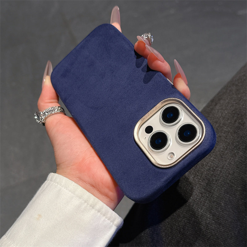 高级感新款适用苹果16promax手机壳时尚欧蒂兰面绒iPhone15Pro绒布肤感13PRO防摔全包14plus保护套5g小众简约