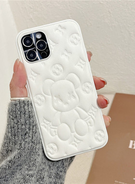 适用苹果16手机壳潮牌暴力熊iPhone13promax镜头全包15软硅胶14pro男ip12皮纹11pm保护套xs女16新款7/8防摔XR