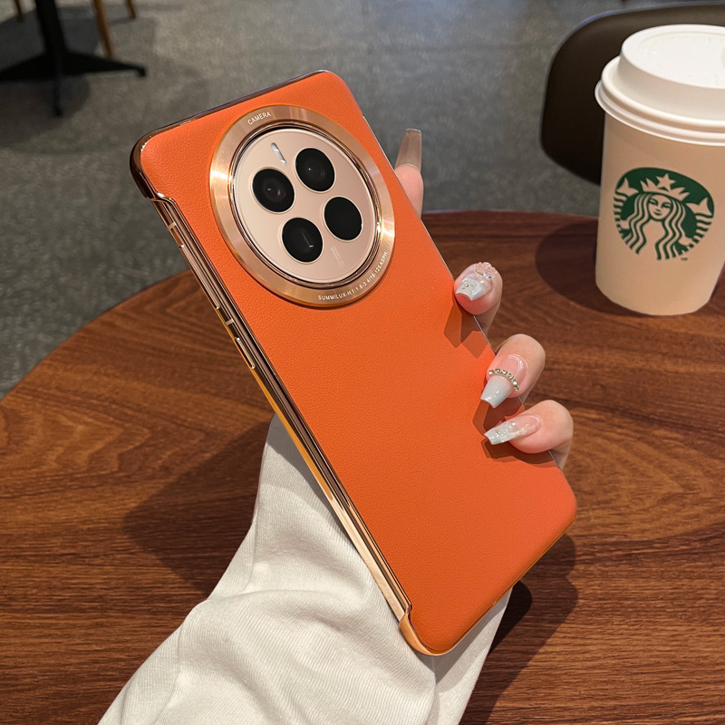 适用华为mate50pro手机壳mate60新款mate70全包防摔Mate40e秒变保时捷mt30男士无边框素皮mete魅特meta超薄套