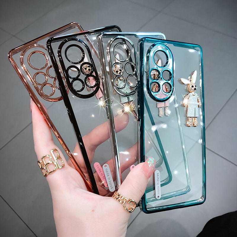 适用华为nova8手机壳nova7pro透明电镀保护套NOVA9镜头全包防摔nova6/5简约5g奢华por时尚兔子8se女款高级感