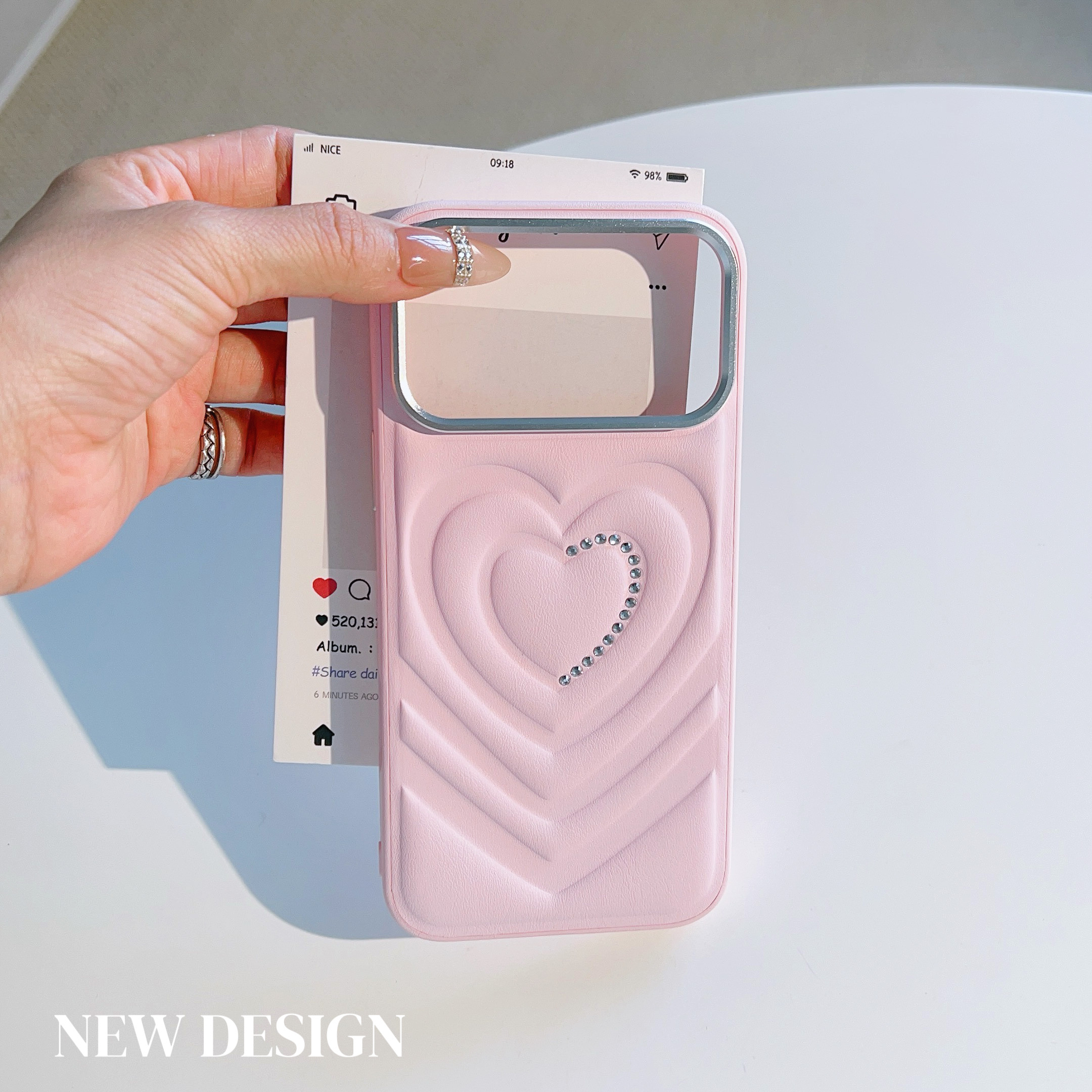 适用苹果18pro手机壳新款iPhone16promax小香风镶钻爱心皮质17PRO金属独立按键17Air全包防摔18PRO高级感5g女