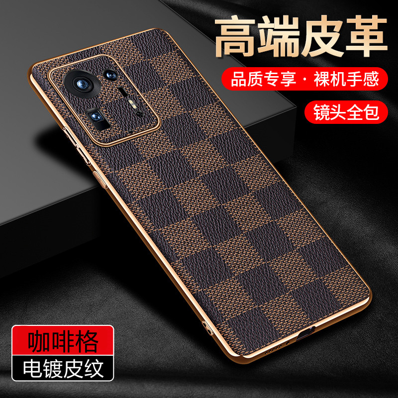 适用小米mix4手机壳小米Mix4新款潮牌皮纹小米MIX4全包镜头防摔保护套mimix4电镀限量版创意个性5g高档商务外
