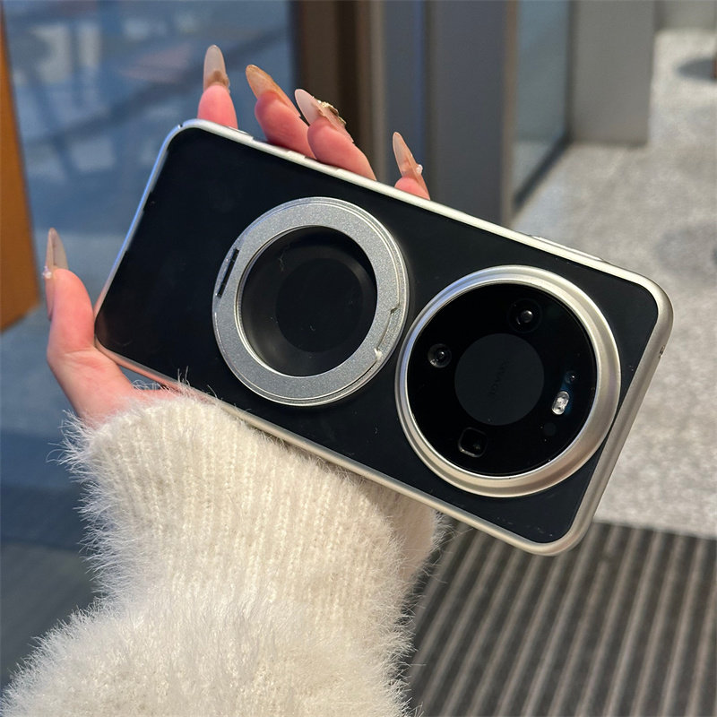 适用华为mate80手机壳新款Mate70pro+透明电镀旋转360支架mate60全包防摔mate70Air高档奢华80max简约保护套