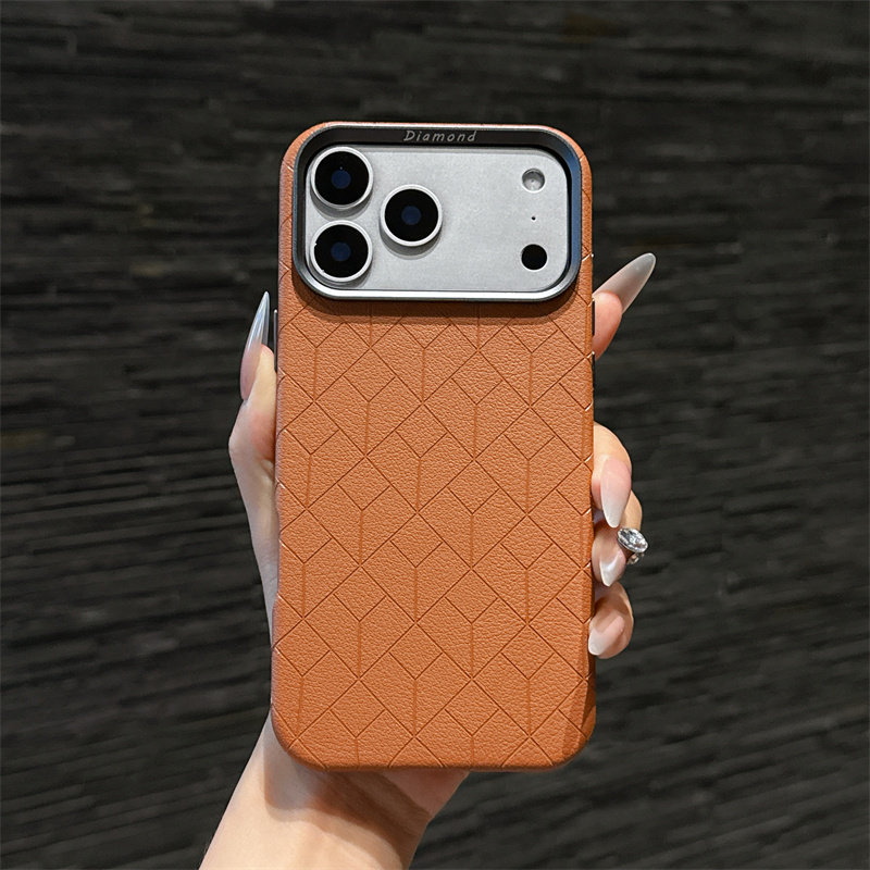 适用苹果17pro手机壳新款磁吸电镀素皮iPhone17promax保护壳防滑防摔套高级感17Air全包防摔商务男女外壳高档