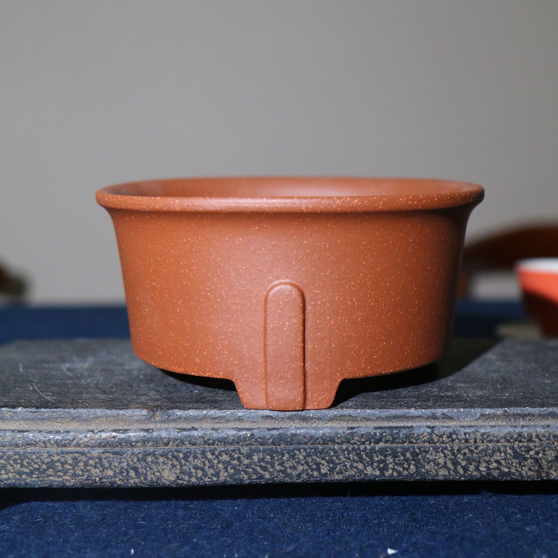 紫砂花盆盆景盆仿古圆形手工盆紫砂盆红降坡泥鱼子泥古典菖蒲盆