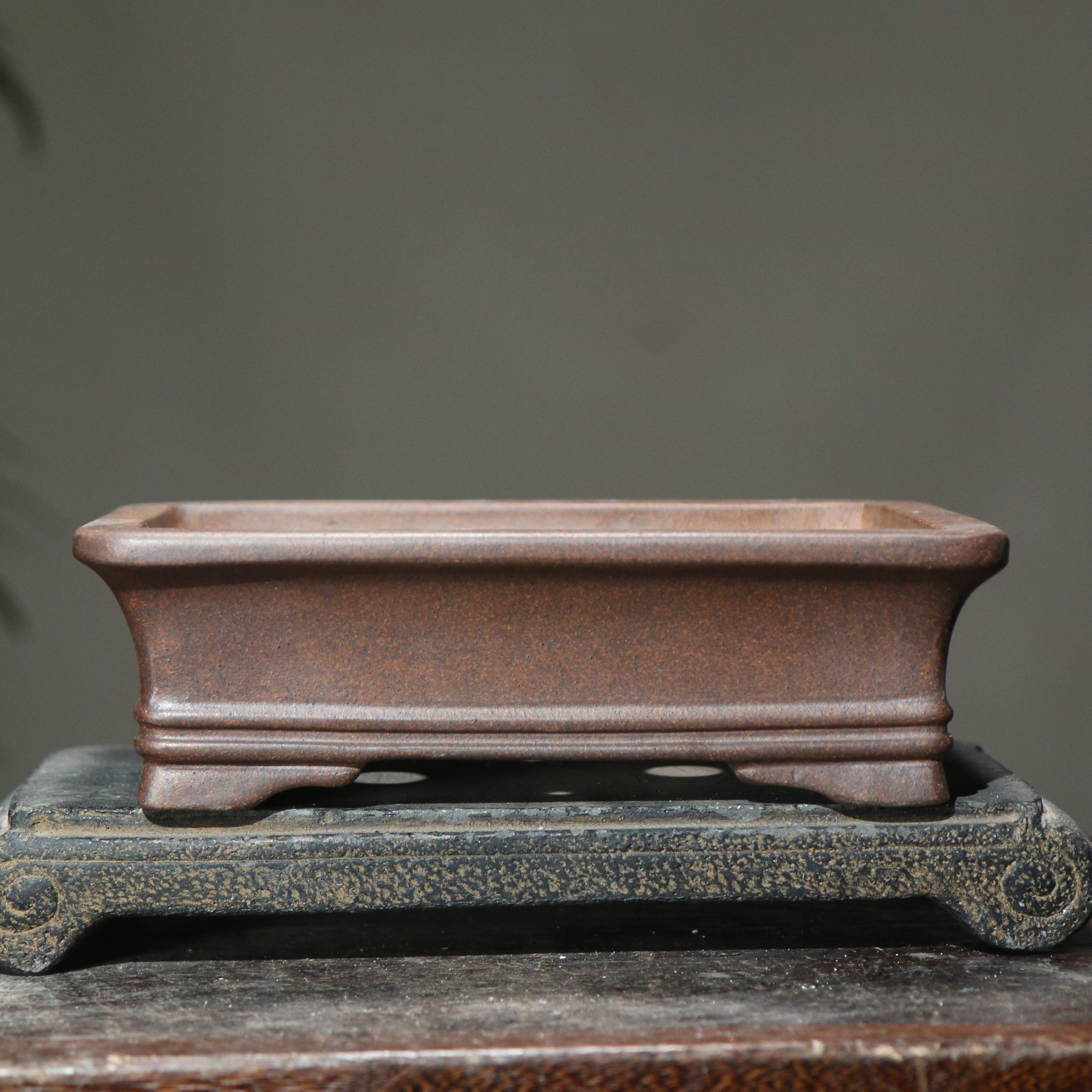 紫砂花盆飘口长方形盆景盆高档精品紫泥仿古古典中国风觅陶乡