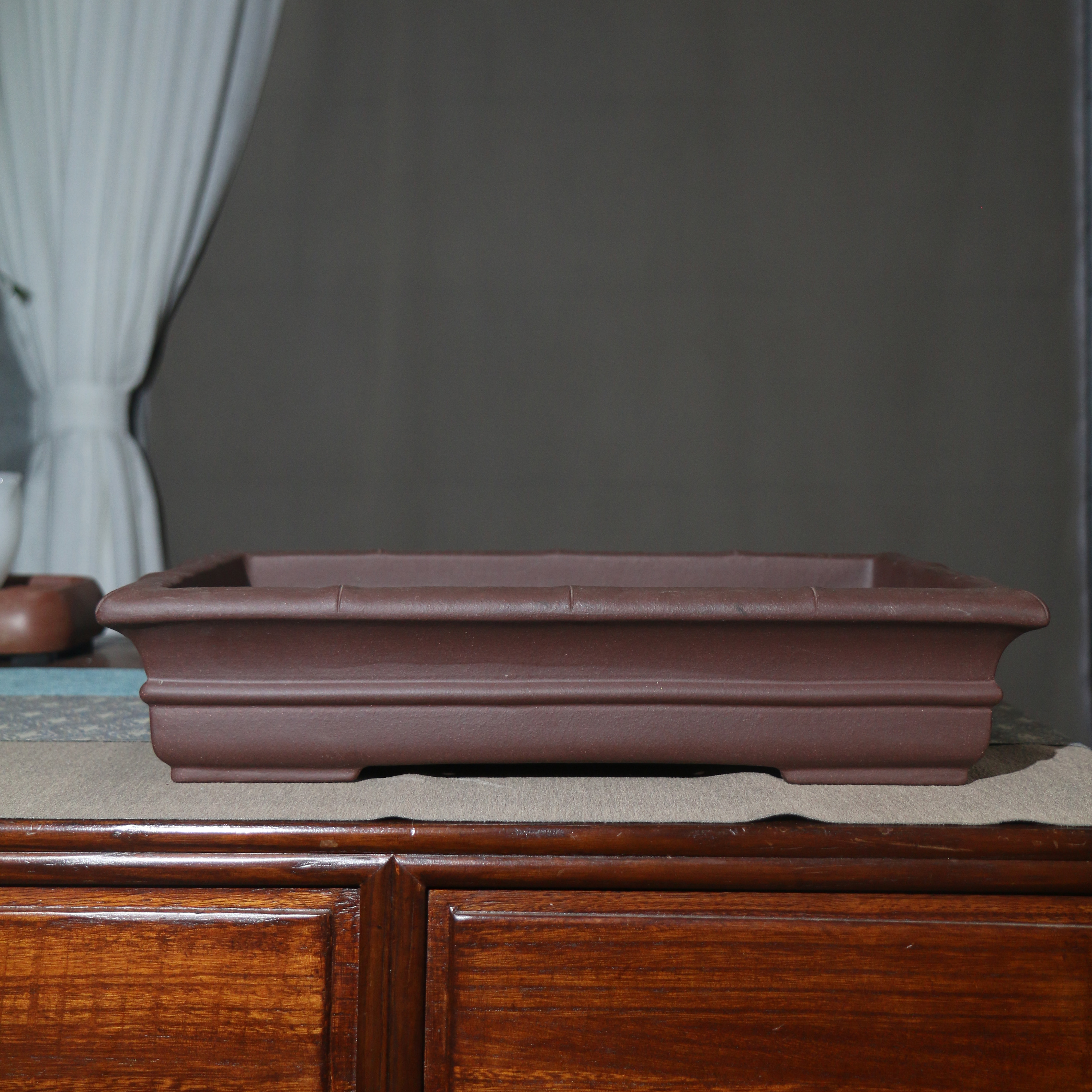 大手工紫砂花盆长方形原矿