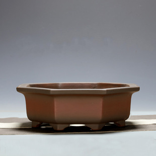 紫砂花盆手工盆景盆八边形盆八方八角盆张氏艺陶名家盆中国风中氏