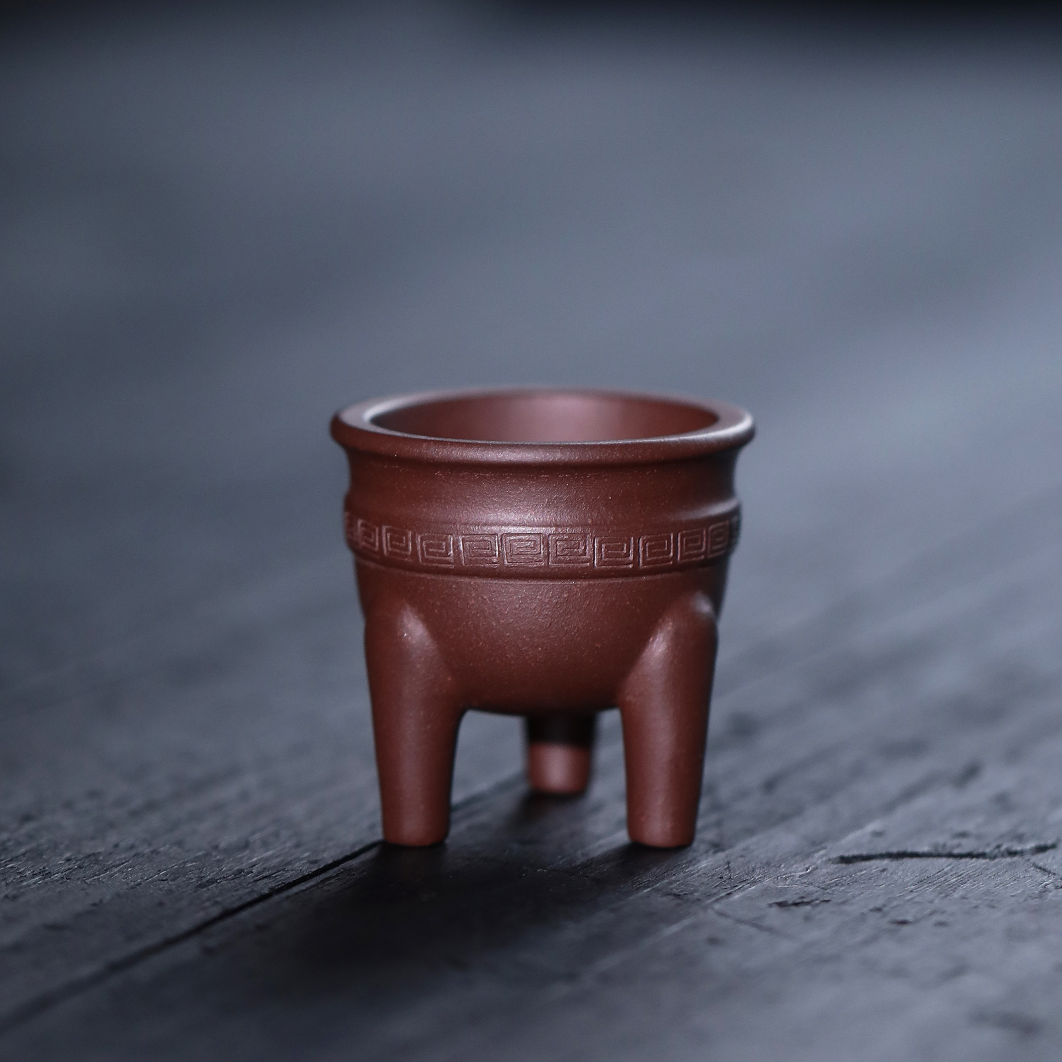 紫砂花盆盆景盆拇指盆三足小盆特小盆景盆觅陶乡孙伟微型手工盆