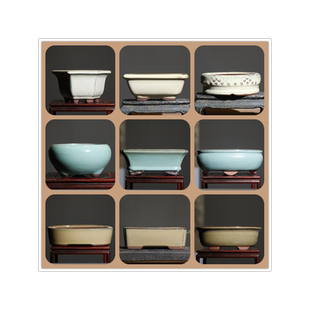 紫砂花盆陶瓷盆景盆菖蒲盆微型盆景盆长方形椭圆形桌面小盆觅陶乡