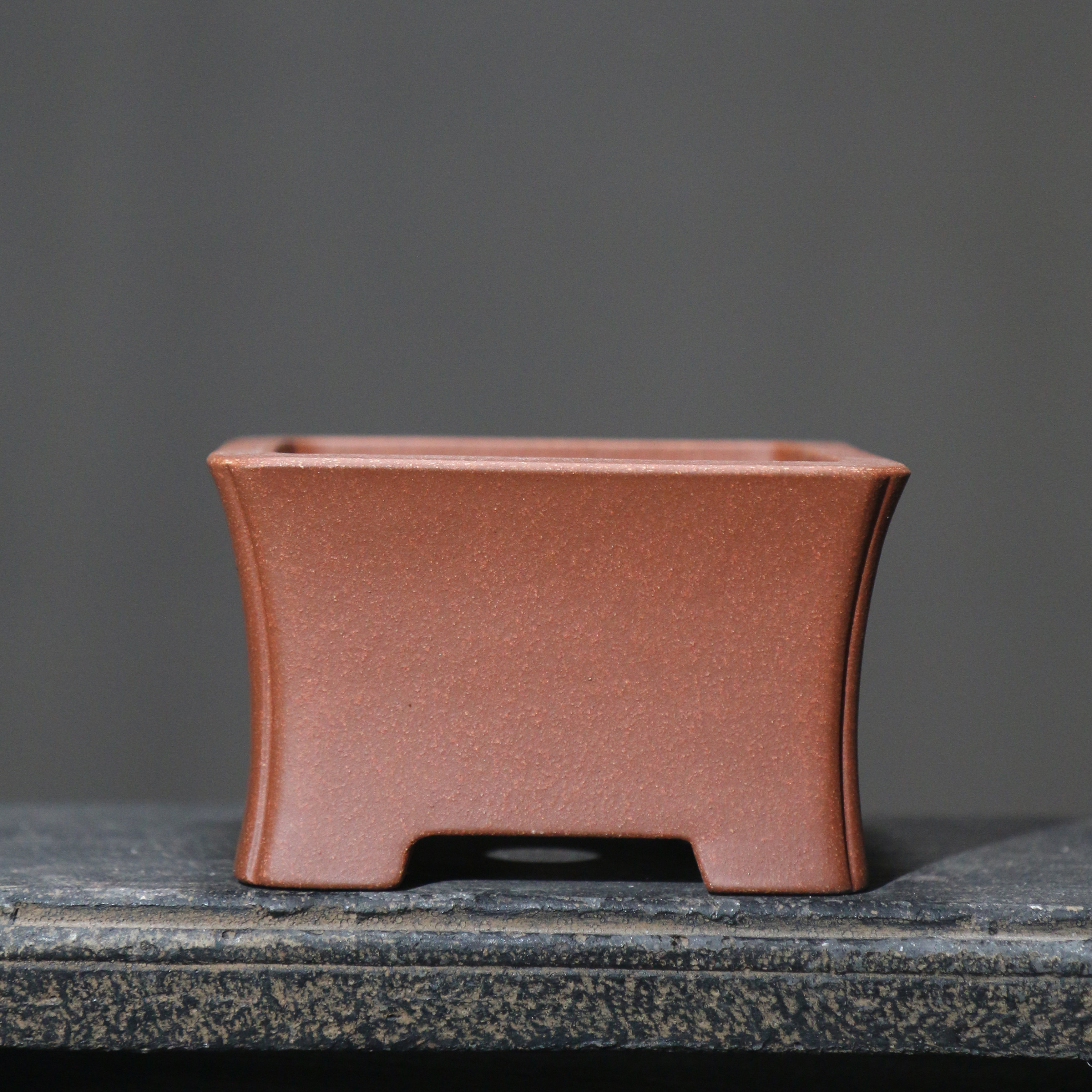 紫砂花盆收腰正方形盆景盆制作