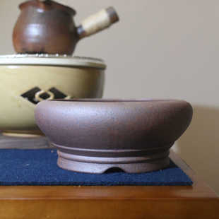 紫砂花盆景盆多肉盆黄杨梅花盆栽盆云竹盆圆盆手工柴烧盆仿古复古