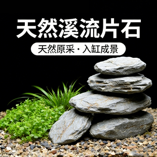 原生溪流石片石南美缸造景大块爬台三湖铺底主石底沙异形乌龟晒台