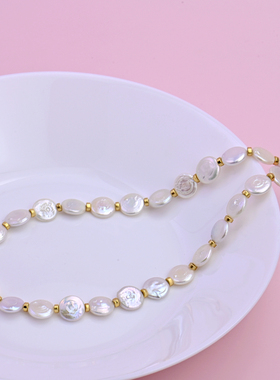 天然淡水珍珠强光高级感多坠项链