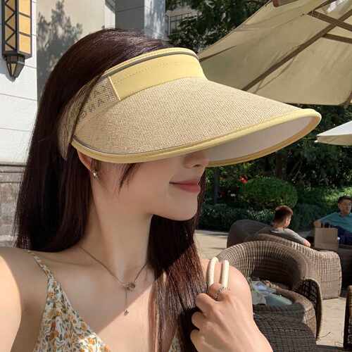 香港高端新款韩版夏季帽子女时尚字母防晒遮阳帽太阳大檐遮脸空顶