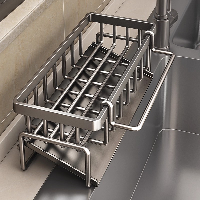【斜坡沥水直入水槽】抹布架