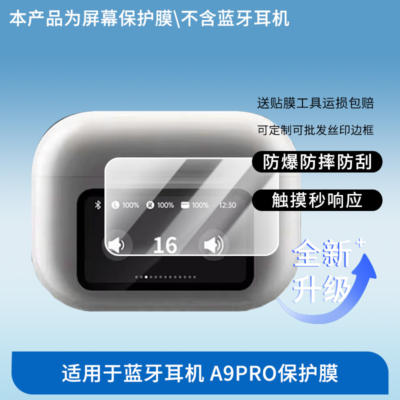 适用于解封者蓝牙耳机 A9PRO 屏幕保护贴膜非钢化膜纳米防爆高清防刮膜防指纹膜磨砂膜蓝光护眼膜防摔膜