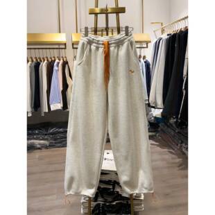 【晓艾档口实拍】线条小马刺绣加绒卫裤女士冬季新款高级感长裤