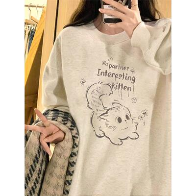 灰色女式运动衫2025新春