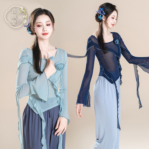 古旗皇原创气质飘带上衣