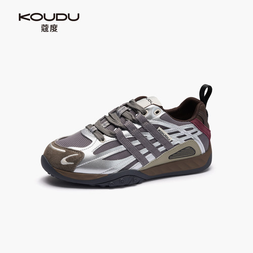 KOUDU银灰复古德训鞋女秋季透气