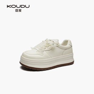 蔻度春秋季小白鞋女士轻便软底不累脚鞋子女款ins板鞋百搭增高鞋