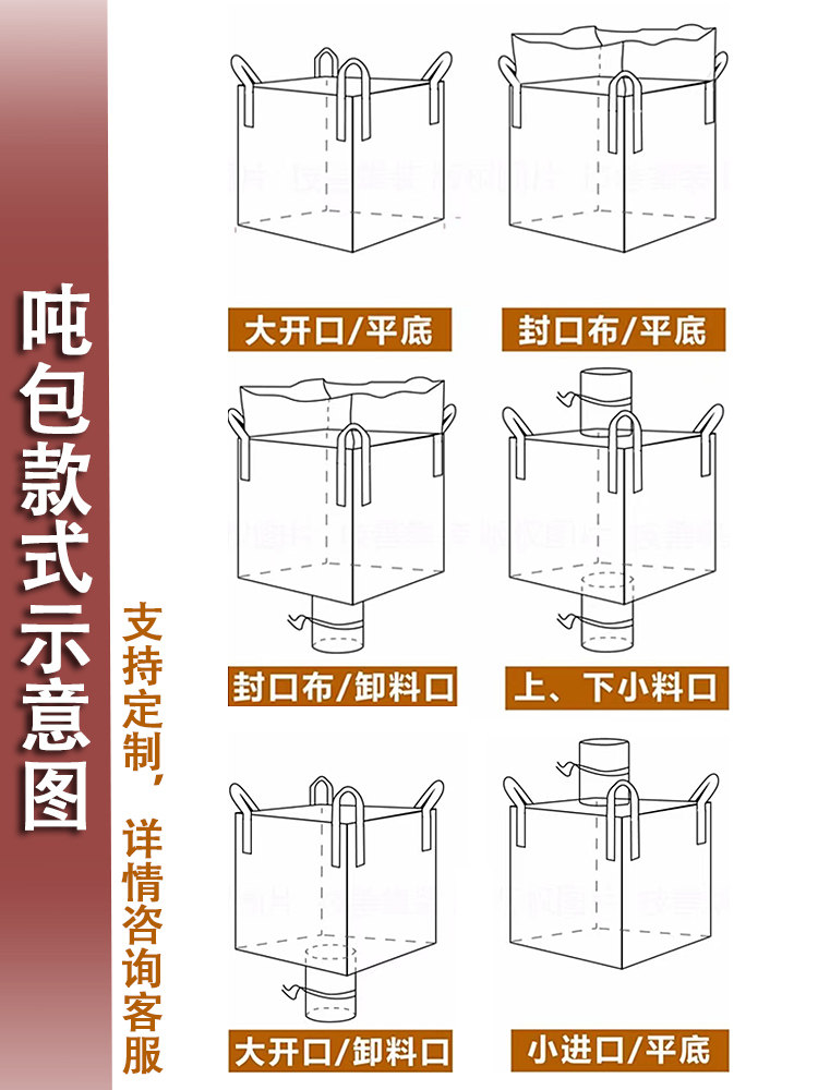吨包袋吨袋集装袋全新加厚双经布编织袋吊装包1吨2吨固废集装袋i.