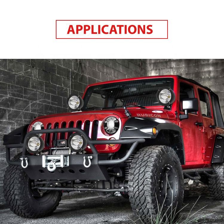 适用于吉普JEEP牧马人汽车改装7寸大灯复古蝴蝶带日行灯40w前大灯