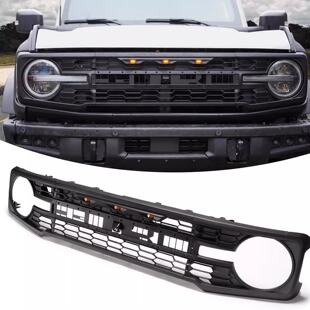 适用福特烈马bronco 2021-2024年汽车改装中网带黄色小灯安装便捷