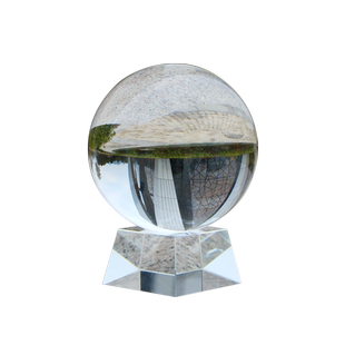 水晶球底座水晶凹底梯形底玻璃材质方块球底座摆件可放天然水晶球