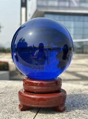 蓝色水晶球电视柜窗户装饰入口隔断家庭客厅办公室办公桌玻璃球装
