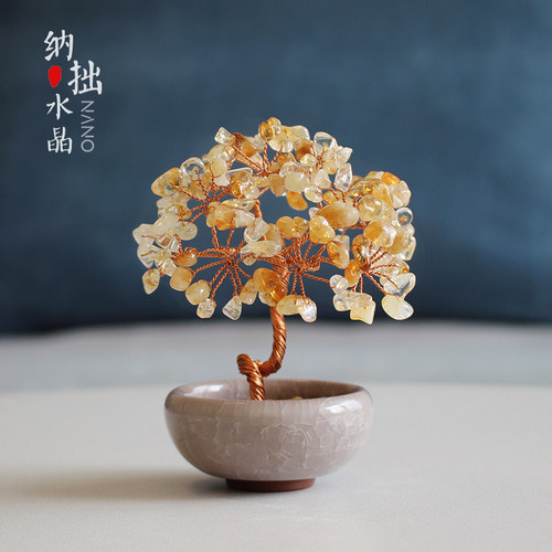 水晶桃花树可爱桌面摆件礼物