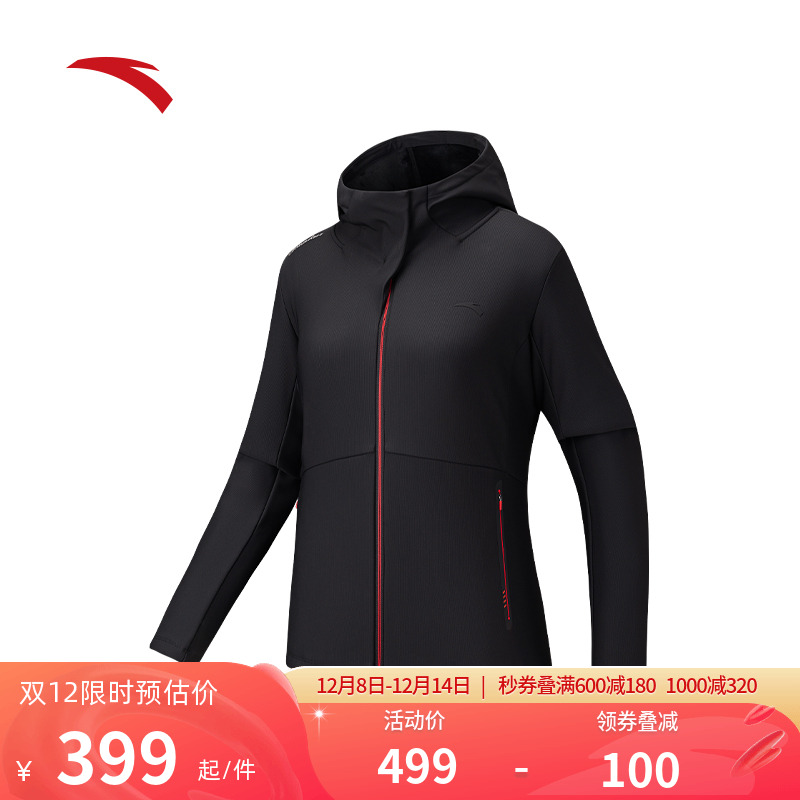 安踏运动休闲外套运动上衣2025新款秋冬保暖上衣外套女针织外套