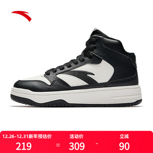 加绒耐寒保暖通勤百搭增高男休闲棉鞋 安踏街顽3高帮保暖棉鞋 冬季