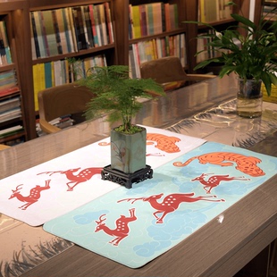 虎年限定河北博物院文创萌虎逐鹿鼠标垫桌面软垫