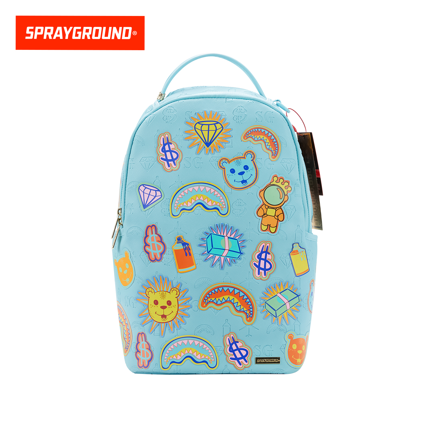 SprayGround鲨鱼嘴2025新款双肩包卡通可爱满印男女学生书包背包
