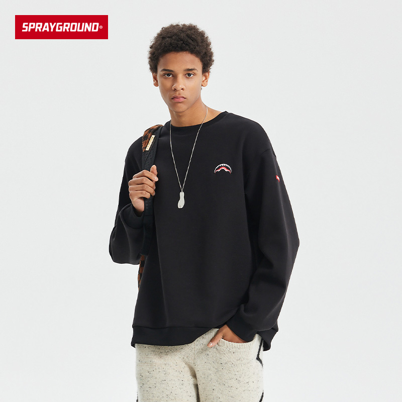 SG美式简约鲨鱼嘴纯色卫衣