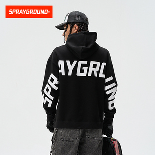 SprayGround2024秋季 宇航领连帽卫衣男大LOGO印花情侣宽松连帽衫