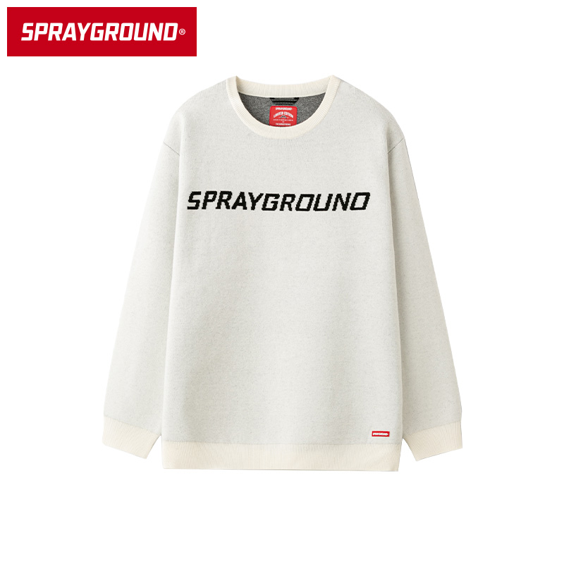 SprayGround冬季新品通勤休闲毛衣SG黑白针织衫保暖舒适女装潮牌