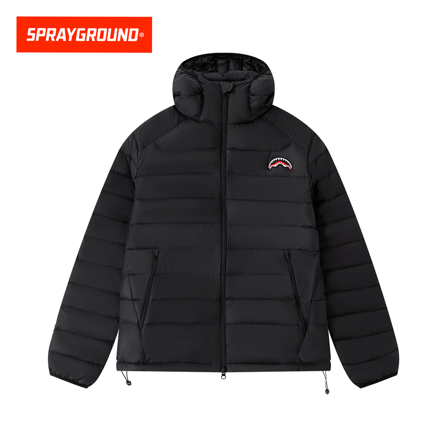 SprayGround鲨鱼嘴90白鸭绒轻薄排骨羽绒服男女冬季保暖连帽外套