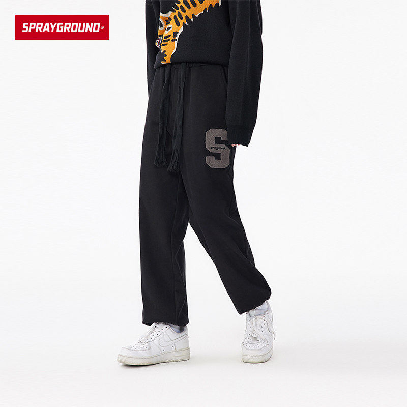 SprayGround新款休闲束脚卫裤男女运动裤女潮牌针织长裤W0842101